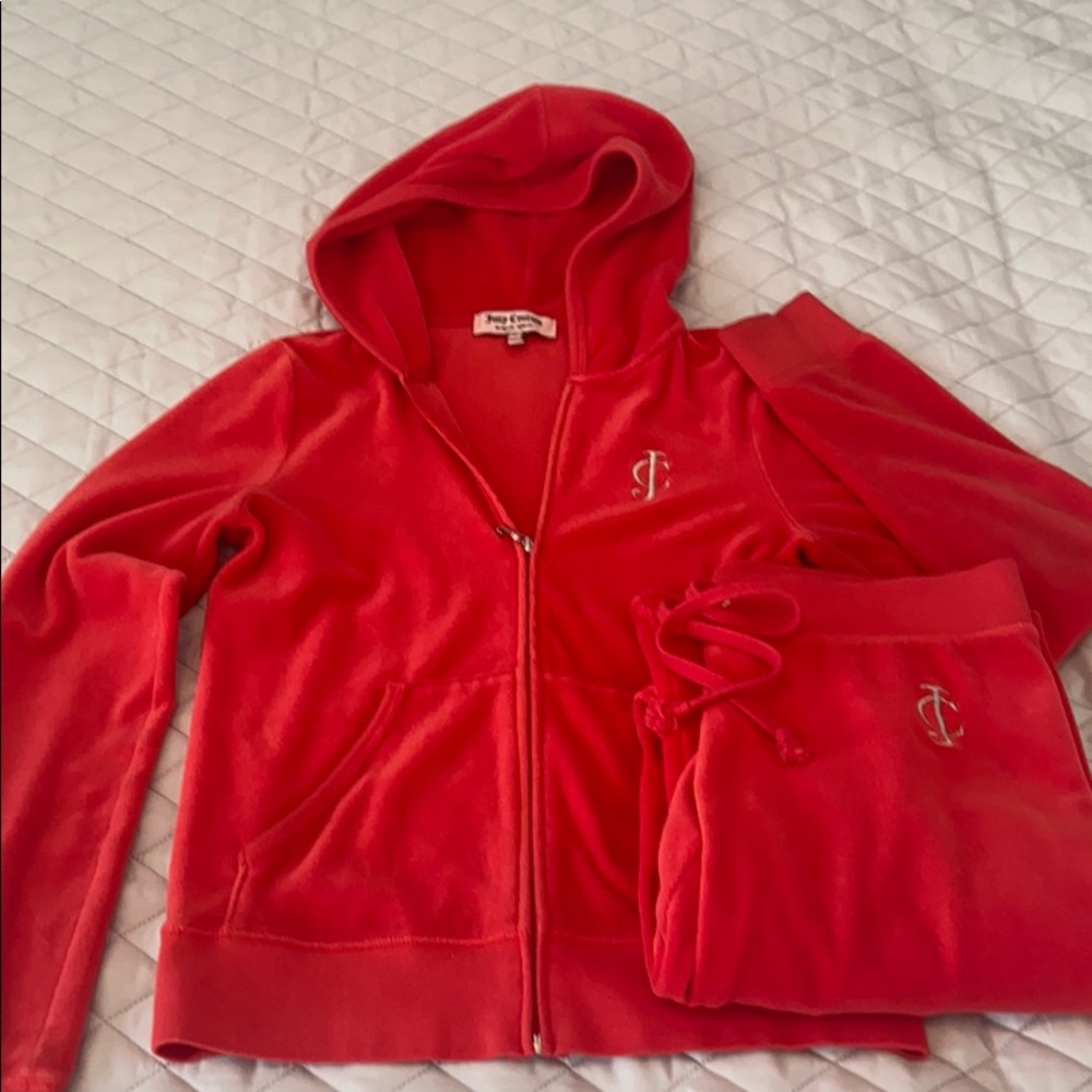 2 Piece Red Juicy Couture Track-Suit